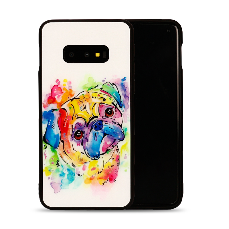 Galaxy S10e Design Tempered Glass Hybrid Case (Color DOG)